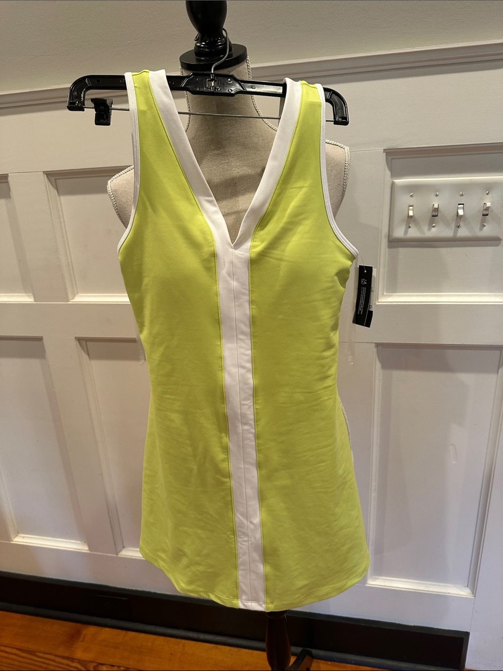 Abercrombie & Fitch Lime Green Tank with White Trim